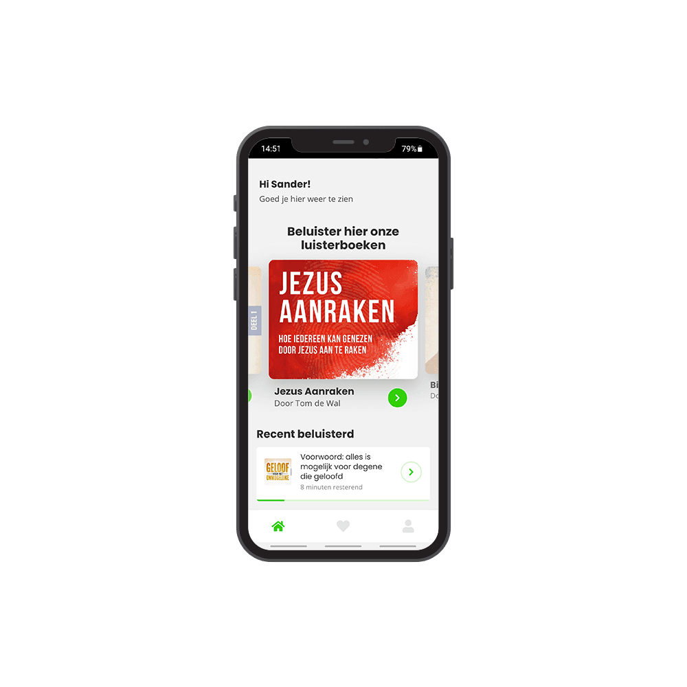 Christelijke luisterboeken app mockup - Telefoon